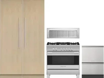 5 Piece Package Includes Refrigerator, Freezer, Range, Hood And Dishwasher